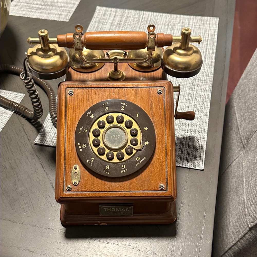 Thomas vintage Wooden Rotary Telephone